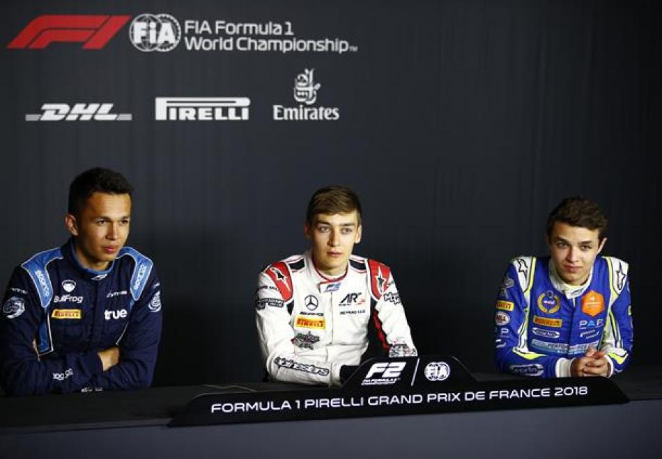 Albon, Russell y Norris